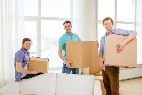 Packed household items prepared for long-term storage in Heston