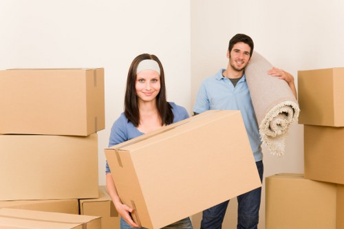 Boxes and furniture prepared for small removals in Heston